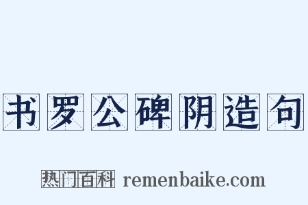 书罗公碑阴造句是什么意思的图片